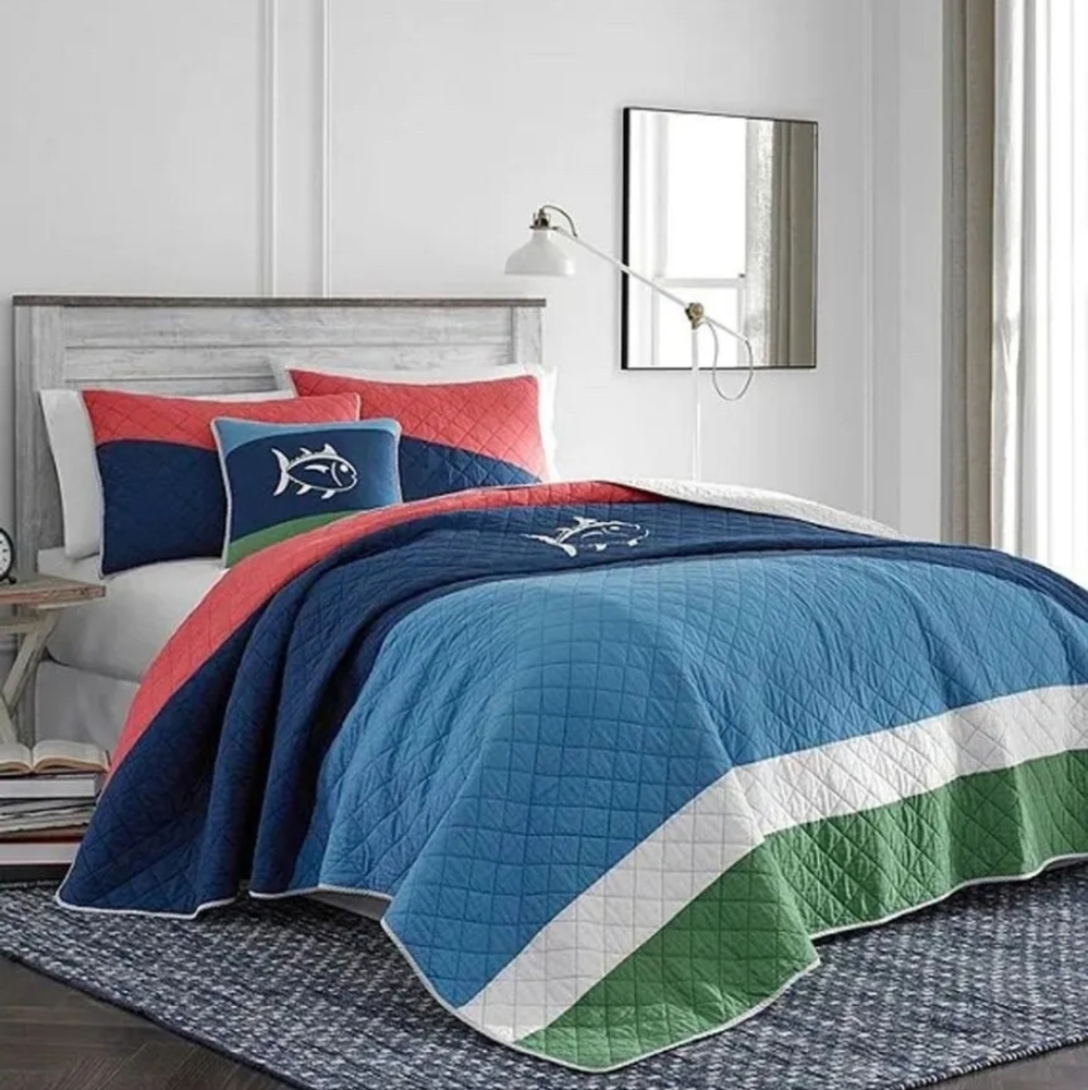Brand New Southern Tide Sailor Stripe Twin Quilt